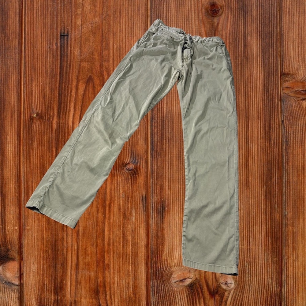 Diesel Chino Pants Mens 38 Sage Green Drawstring Straight Leg GUC